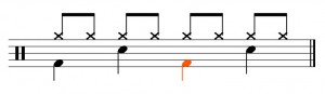 Basic_Rock_Groove_1-2-1 Rock Groove with highlighted bass drum