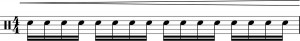 A one-bar crescendo