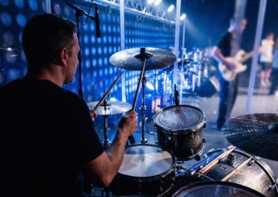 Performance - drummer view on stage